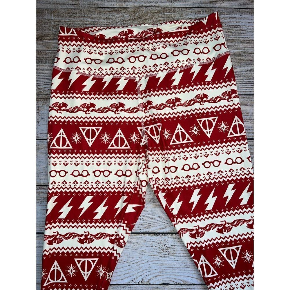 Harry Potter Icon Holiday Fair Isle Leggings Plus Size 2 - Picture 2 of 7